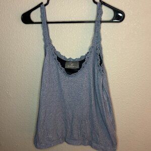Millstrand Co Sky Blue Ribbed Sylvie Camisole Lace Detail